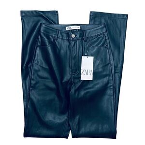 Zara Split Hem Vegan Leather Pants